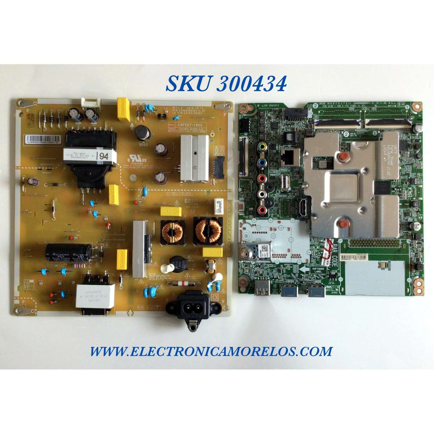 KIT DE TARJETAS 4K·UHD·HDR SMART TV / NUMERO DE PARTE MAIN EBT66454302 / EAX69083603 / 66454302 / FUENTE EAY65149301 / LGP55T-19U1 / 65149301 / EAX68284301 / EAX68284301(1.6) / PANEL NC550DQG-ABHX3 / MODELO 55UN7300AUD / 55UN7300AUD.BUSFLKR